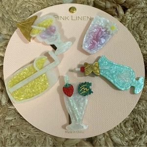 Super cute Mixed drink hair clips